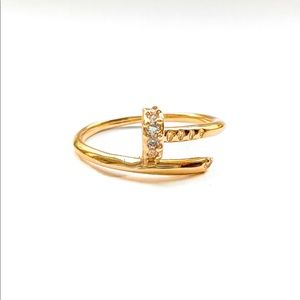 14K Yellow Gold Nail Ring